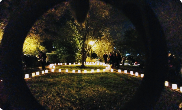 Lights along path